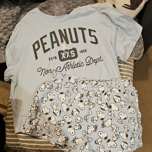 Peanuts Light Blue Pajama Set